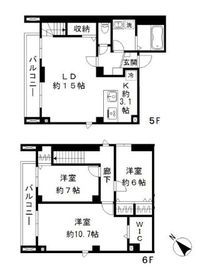 ジョカットロ蔵前 503 間取り図