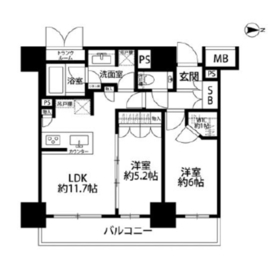 ザ・パークハウス小石川後楽園 5階 間取り図