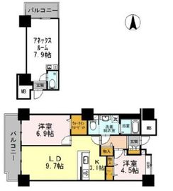 品川シーサイドビュータワー1 2218 間取り図