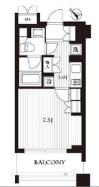 シティインデックス三田伊皿子坂 5階 間取り図