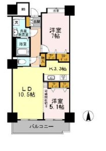 品川シーサイドビュータワー1 1512 間取り図