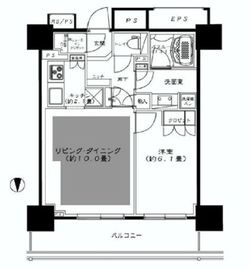 ライオンズ四谷タワーゲート 8階 間取り図