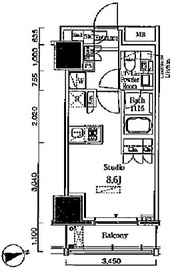 浅草田原町レジデンス 303 間取り図