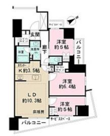 ザ・プレミアスカイ品川中延 15階 間取り図