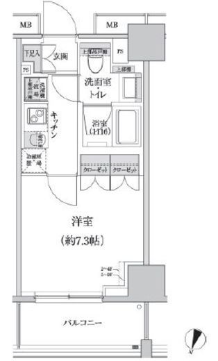 パークハビオ渋谷本町レジデンス 207 間取り図