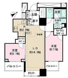 ザ・パークハウス三軒茶屋タワー 23階 間取り図