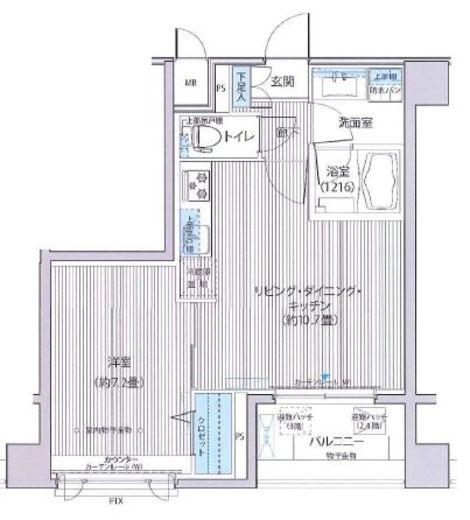 アンソレイエ飯田橋 203 間取り図