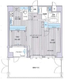 アンソレイエ飯田橋 102 間取り図