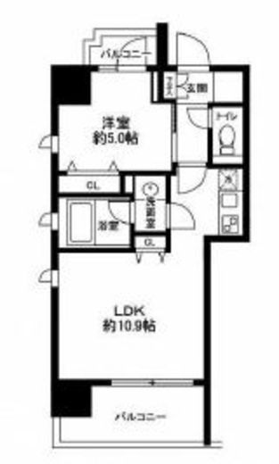 南麻布パークハイツ 501 間取り図