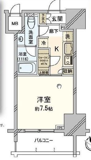 パークリュクス白金高輪 18階 間取り図