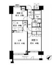 御殿山南パークハウス 6階 間取り図