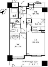 御殿山南パークハウス 5階 間取り図