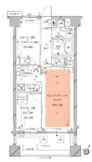 オーパスレジデンス目黒洗足 304 間取り図