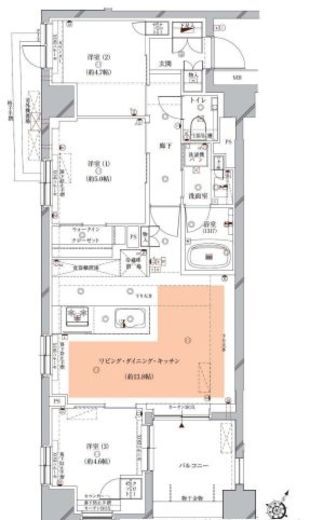 オーパスレジデンス目黒洗足 302 間取り図