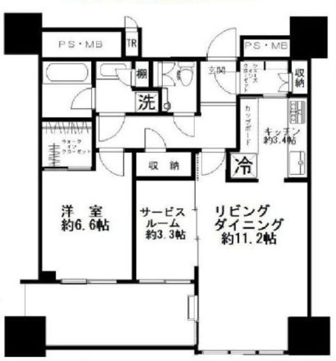 パークコート千代田富士見ザ タワー 30階 間取り図