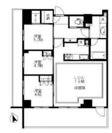 コモレ四谷ザ・レジデンス四谷アベニュー 4階 間取り図