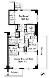 パークアクシス学芸大学 607 間取り図