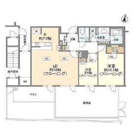 レフィール南麻布 1階 間取り図