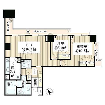 アクアシティ芝浦 1101 間取り図