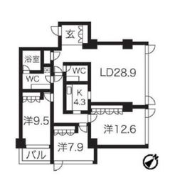 クエストコート原宿 410 間取り図