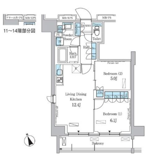 パークアクシス浅草レジデンス 1409 間取り図