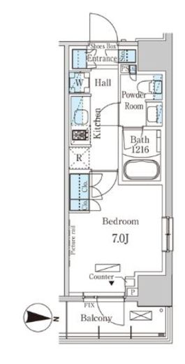パークアクシス押上サウス 701 間取り図