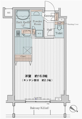 レフィール千代田神保町 505 間取り図