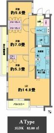 カスタリア北沢 301 間取り図