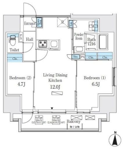 ディームス入谷2 401 間取り図