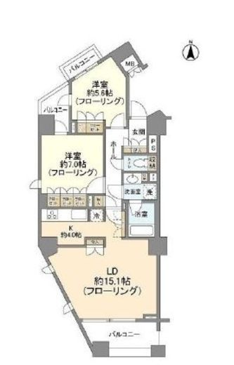 高田馬場デュープレックス2 7階 間取り図