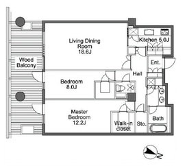 北の丸スクエア ザ・テラス 2205 間取り図