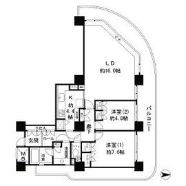 リバーポイントタワー 2710 間取り図