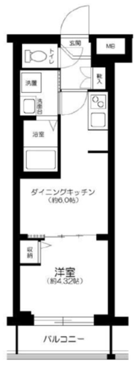 ハーモニーレジデンス新宿四谷 3階 間取り図