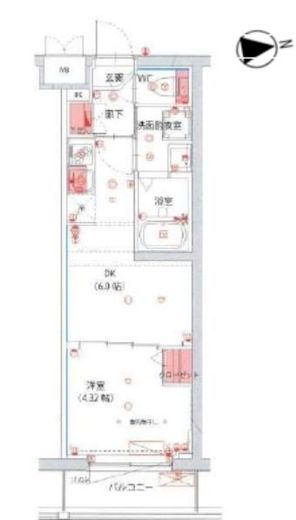 ハーモニーレジデンス新宿四谷 4階 間取り図