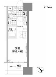 パークハビオ武蔵小山 203 間取り図