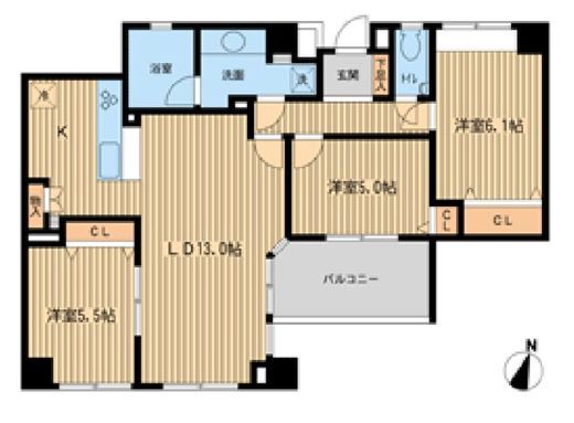 HF学芸大学レジデンス2 203 間取り図