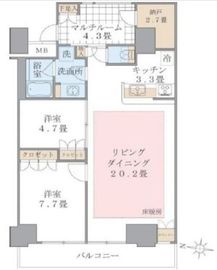 ブリリアイスト東雲キャナルコート 406 間取り図