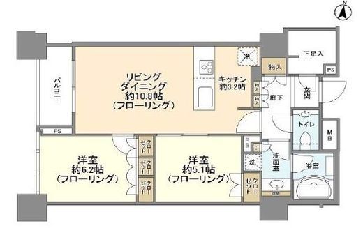 ザ・湾岸タワーレックスガーデン 9階 間取り図
