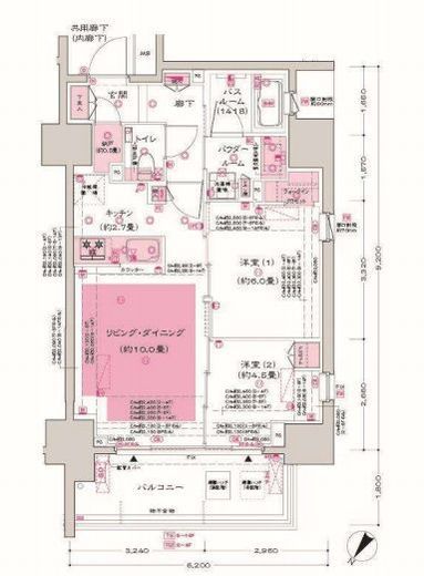 ディームス大井町 404 間取り図