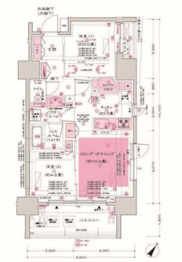 ディームス大井町 802 間取り図