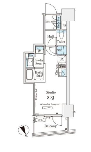 パークナードフィット南青山Vista 1102 間取り図