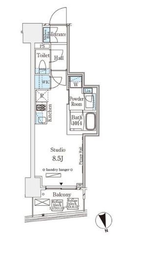 パークナードフィット南青山Vista 505 間取り図