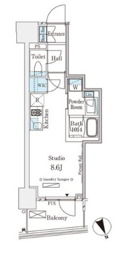 パークナードフィット南青山Vista 303 間取り図