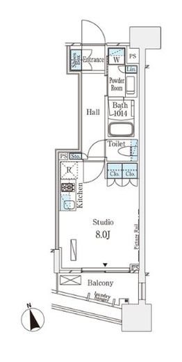 パークナードフィット南青山Vista 608 間取り図