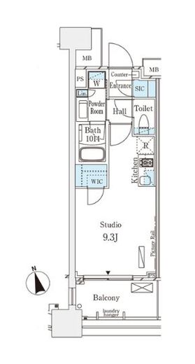 パークナードフィット南青山Vista 509 間取り図