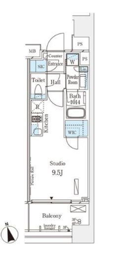 パークナードフィット南青山Vista 1210 間取り図