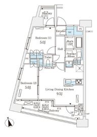 パークナードフィット南青山Vista 201 間取り図