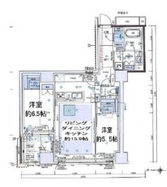 イニシア中央湊 3階 間取り図