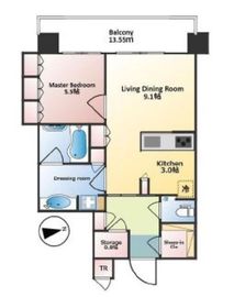 パークシティ中央湊ザタワー 4階 間取り図