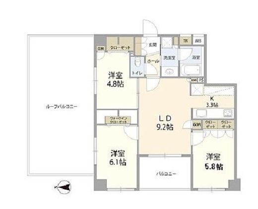 レゾンブリエ新中野 5階 間取り図